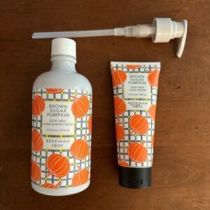 Beekman 1802 RETIRED Brown Sugar Pumpkin hand body wash and hand cream set